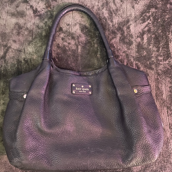 Authentic black Kate Spade soft pebbled leather hand bag - Picture 1 of 4